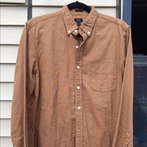 J. Crew Slim Oxford Camel Button Up Medium